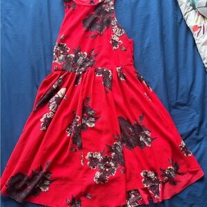 Free People Red Floral Midi Dress